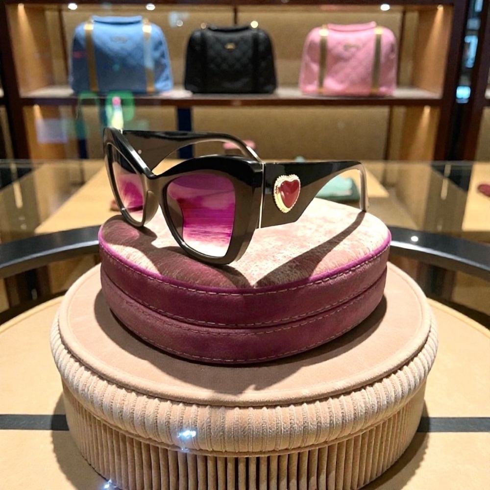 Chic Black Sunglasses with Heart Accent